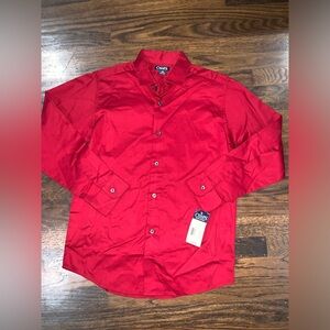 Chaps by Ralph Lauren Kids Holiday Red Dress Shirt Button Up 10/12